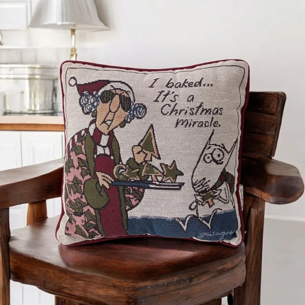 Hallmark Shoebox Maxine Pillow I baked... It's a‎ Christmas Miracle Tapestry